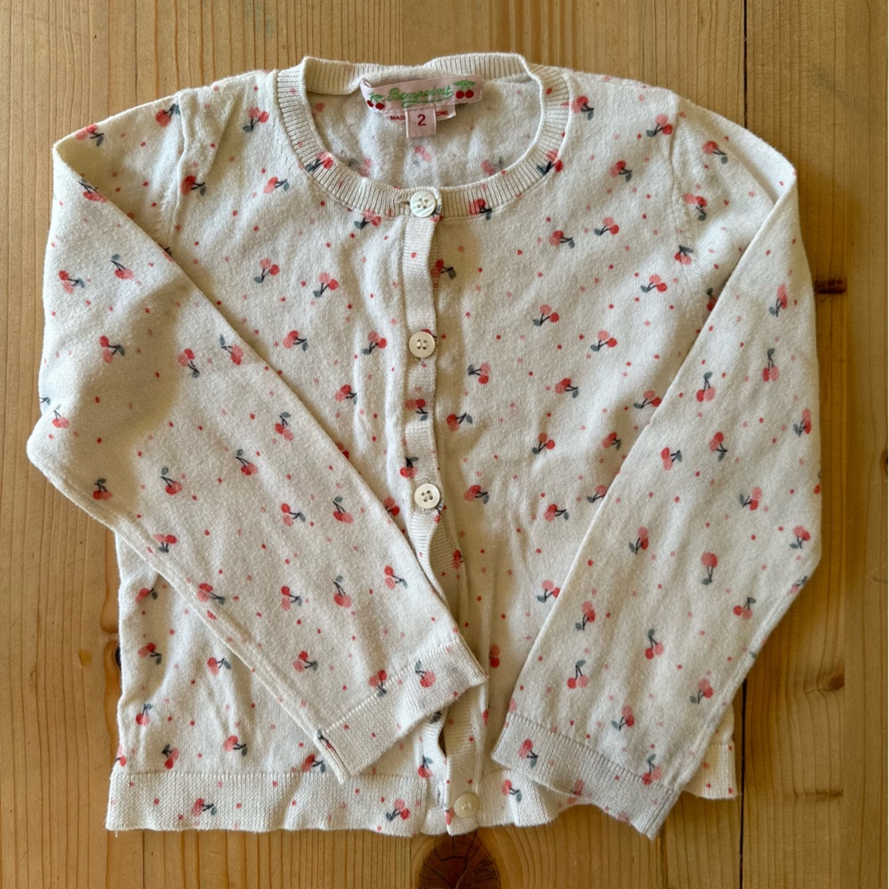 Bonpointe Floral Toddler Cardigan - White